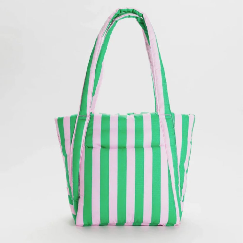 BAGGU Vibrant Green and Pink Tote